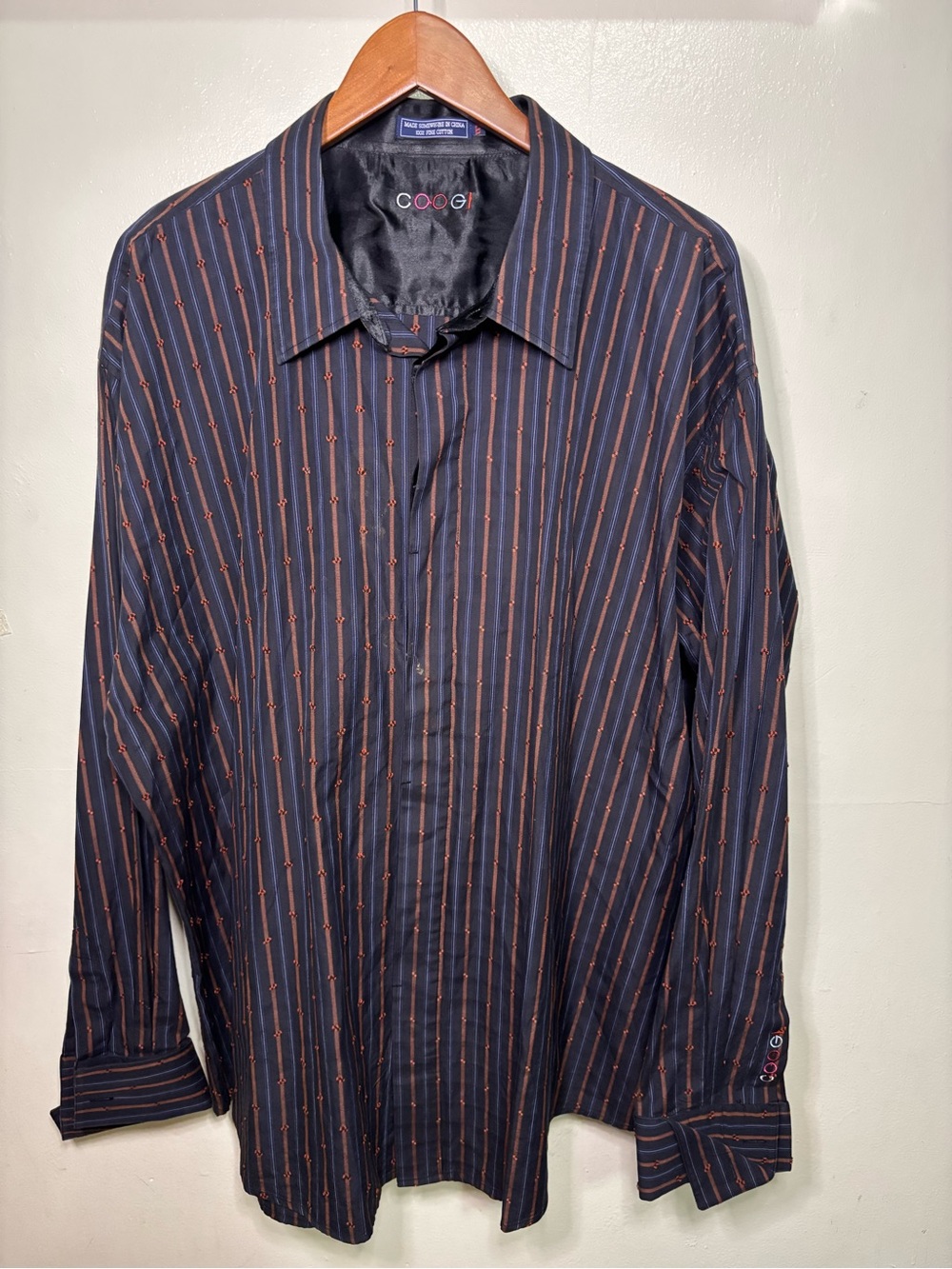 Vintage Y2K COOGI Classic Button Up Long Slv Shirt XXXL Rare Hip Hop Streetwear